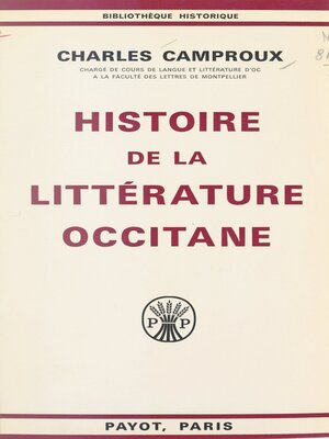 cover image of Histoire de la littérature occitane